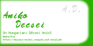 aniko decsei business card
